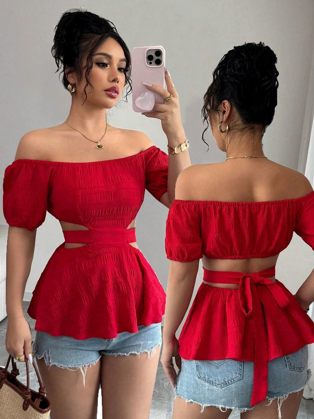 ZARA Summer Sexy Off Shoulder Cutout Crop Top